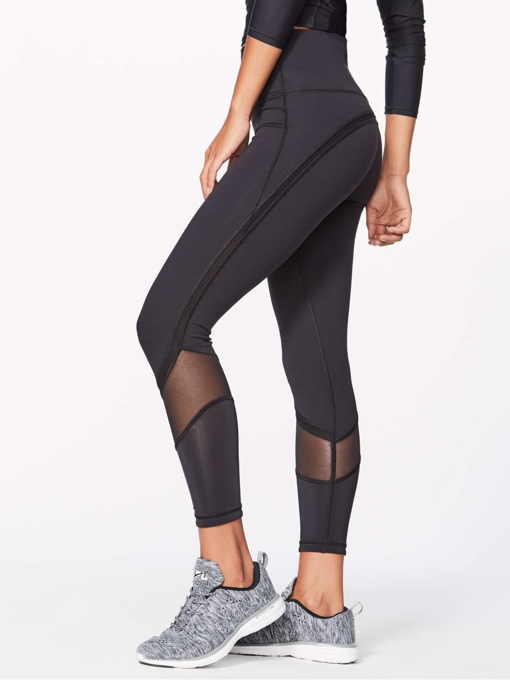 Lululemon Fresh In Mesh Tight (25") - Black Cutout 7/8 Cropped Leggings
